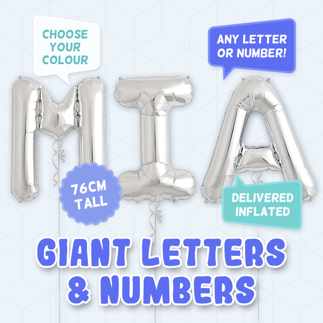 A 76cm tall Religious, Letters & Numbers balloon example